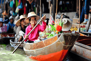 Khu chợ nổi không thuyền giữa lòng thủ đô Thái Lan.